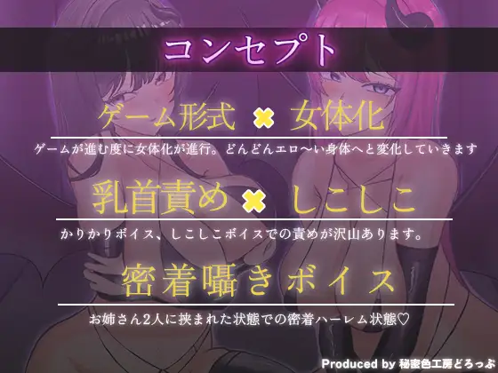 Wサキュバスによるメス化メス堕ちノルマ式オナサポゲーム サンプル画像2